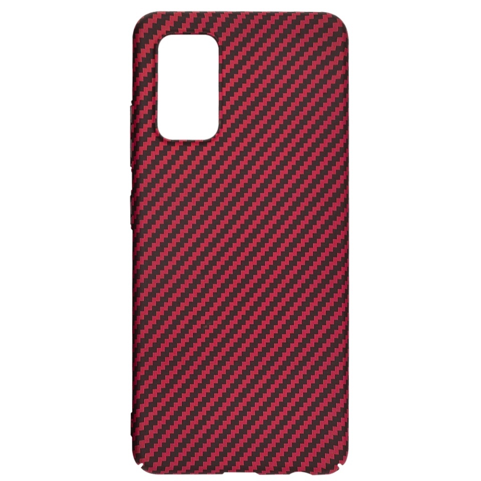 Husa pentru Samsung Galaxy A32 4G, SKYDDAR INNOVATION, textura carbon, Carbonite FiberShell, set cu sticker, Rosu, - 3 | YEO