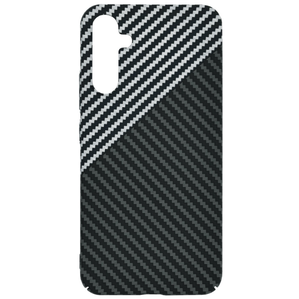 Husa pentru Samsung Galaxy A34 5G, SKYDDAR INNOVATION, textura carbon, Carbonite FiberShell, set cu sticker, Gri, - 3 | YEO