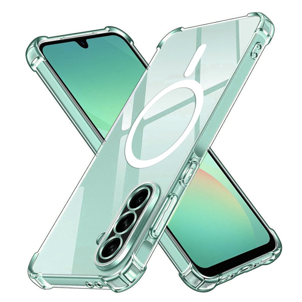 Husa pentru Samsung Galaxy A35 5G, SKYDDAR INNOVATION, Shockproof MagSafe, Transparenta, set cu sticker