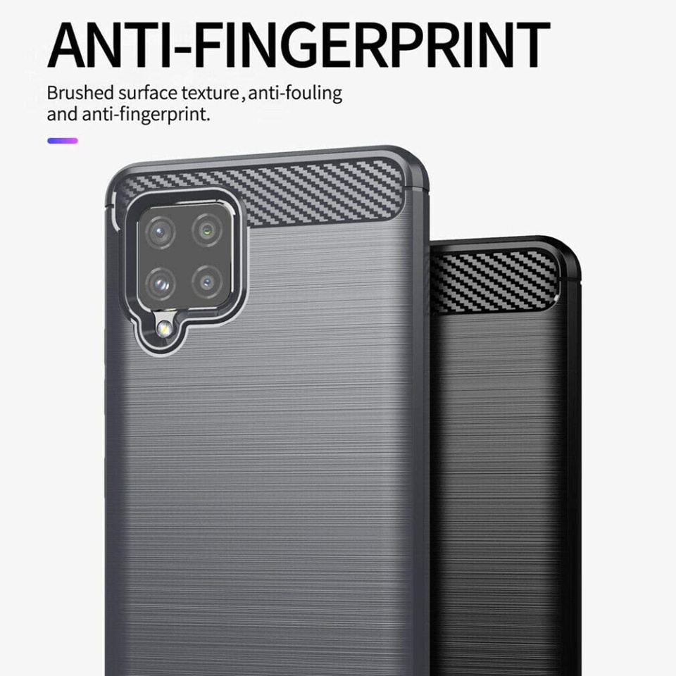 Husa pentru Samsung Galaxy A42 5G, SKYDDAR INNOVATION, Carbon Silicone, din Silicon Slim, cu textura Fibra Carbon, set cu sticker, Negru - 3 | YEO