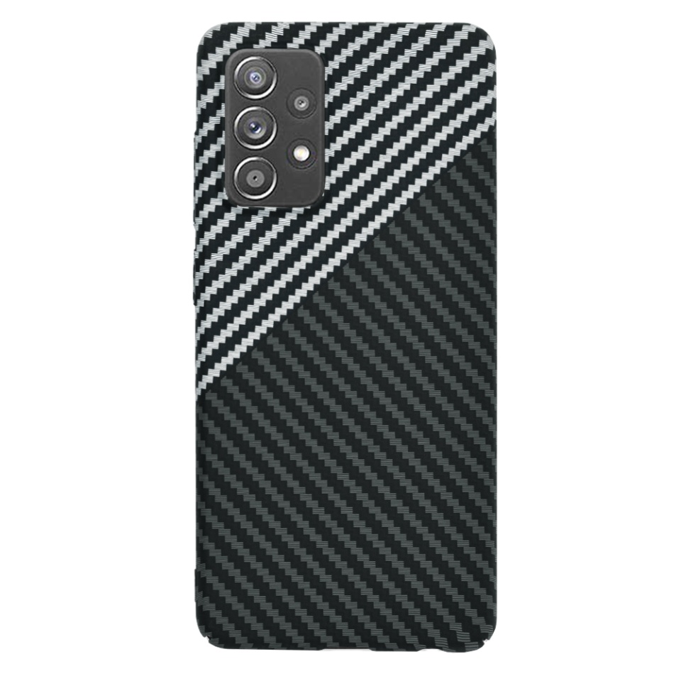 Husa pentru Samsung Galaxy A52 5G / Galaxy A52 4G / Galaxy A52s 5G, Finisaj Premium cu Textura de Carbon, Design Elegant, SKDR CarbonFlex - Gri - 1 | YEO
