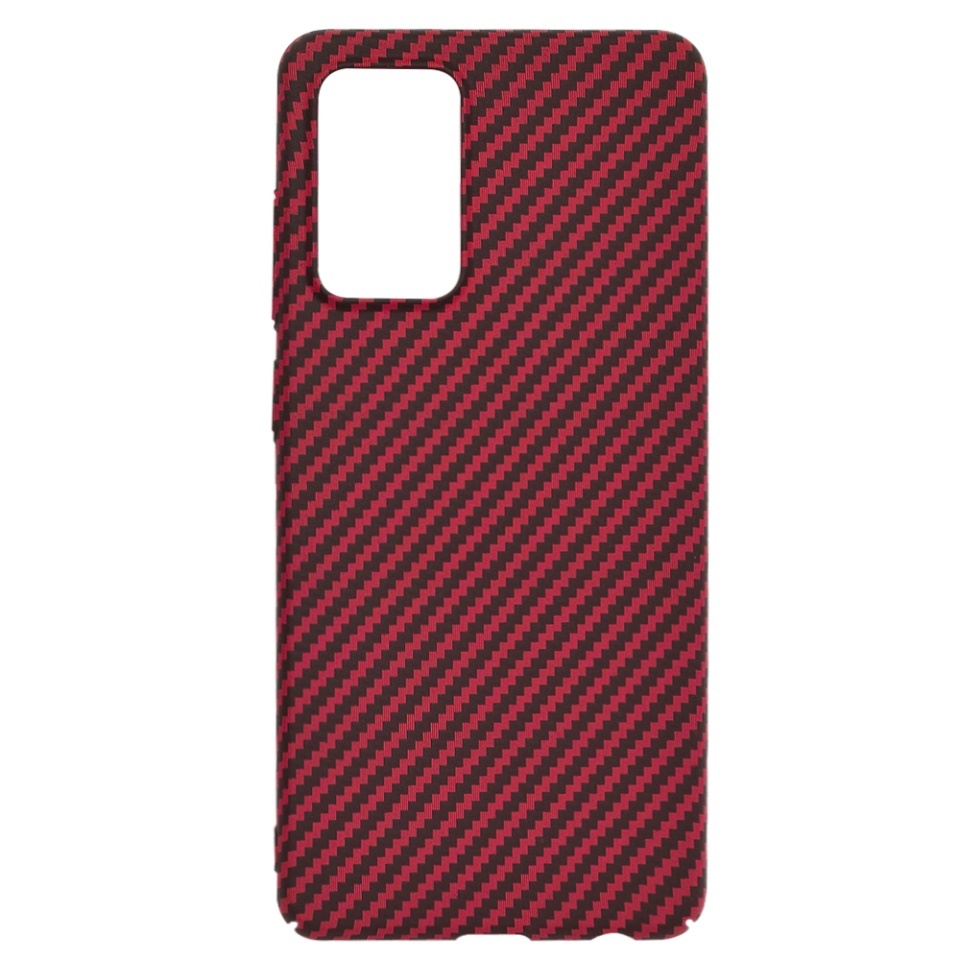 Husa pentru Samsung Galaxy A52 5G / Galaxy A52 4G / Galaxy A52s 5G, SKYDDAR INNOVATION, textura carbon, Carbonite FiberShell, set cu sticker, Rosu, - 3 | YEO