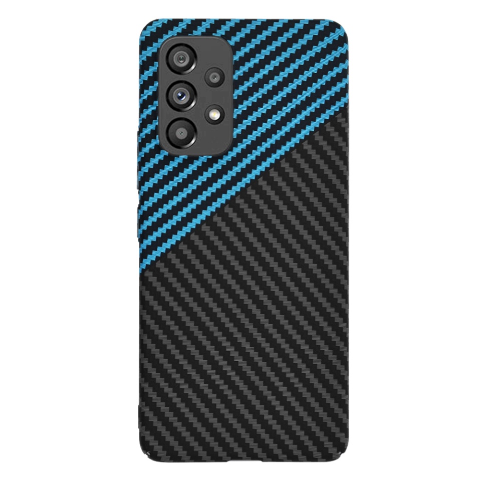 Husa pentru Samsung Galaxy A53 5G, Finisaj Premium cu Textura de Carbon, Design Elegant, SKDR CarbonFlex - Bleu - 1 | YEO