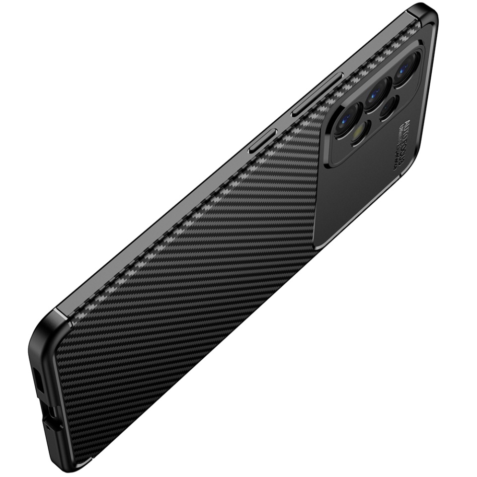 Husa pentru Samsung Galaxy A53 5G, SKYDDAR INNOVATION, CarbonFiber, Antisoc, Negru, set cu sticker - 3 | YEO