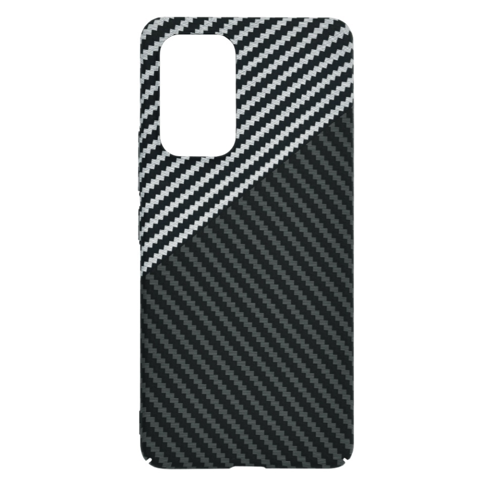 Husa pentru Samsung Galaxy A53 5G, SKYDDAR INNOVATION, textura carbon, Carbonite FiberShell, set cu sticker, Gri, - 3 | YEO
