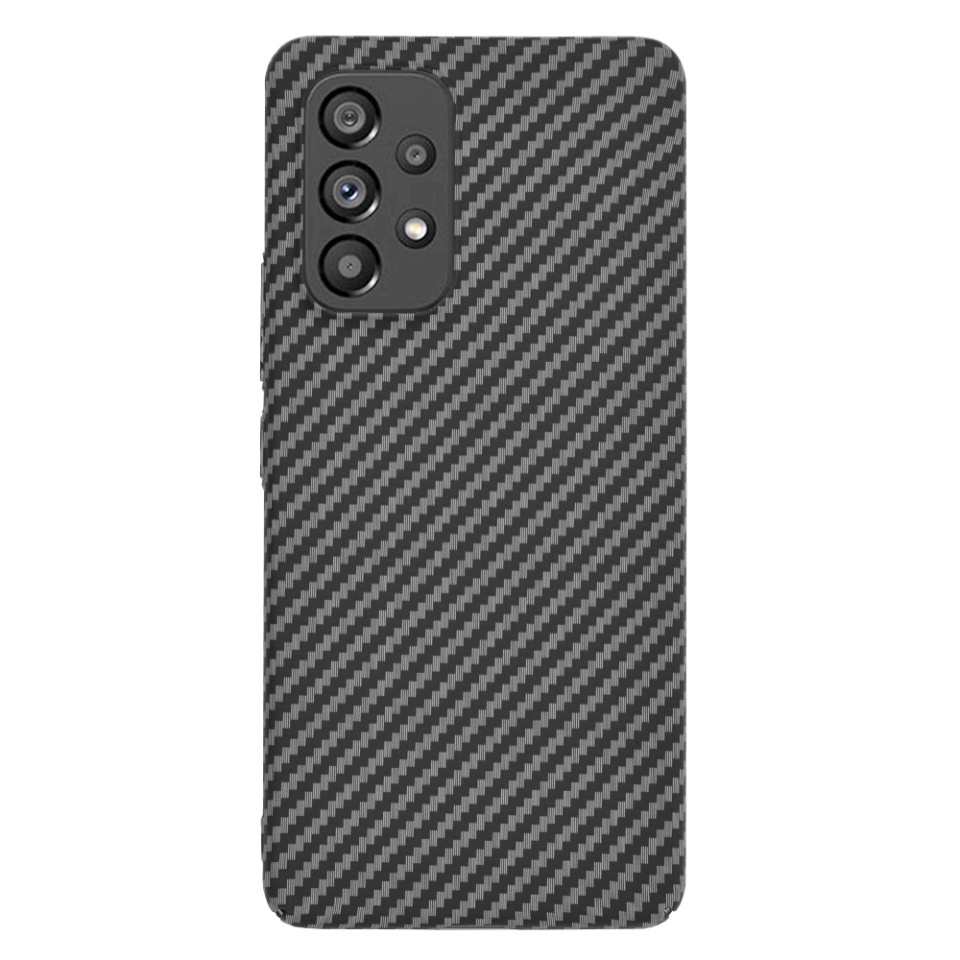 Husa pentru Samsung Galaxy A53 5G, SKYDDAR INNOVATION, textura carbon, Carbonite FiberShell, set cu sticker, Negru, - 1 | YEO
