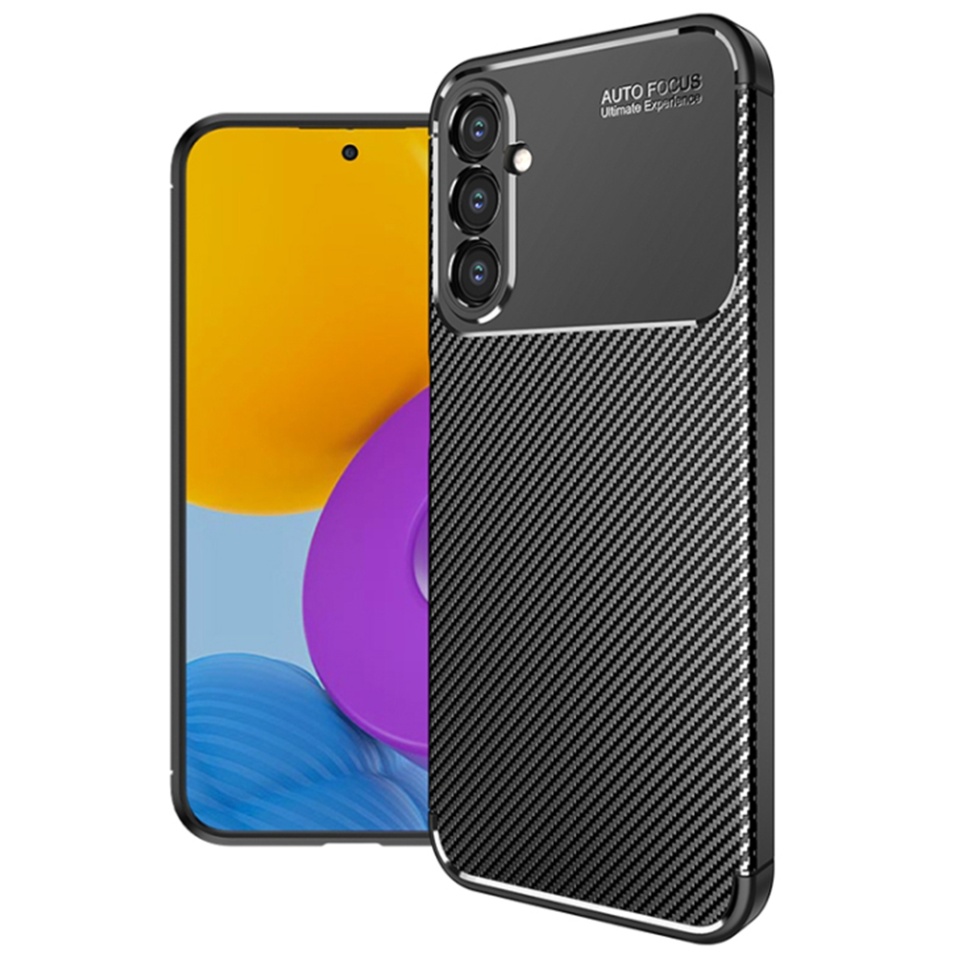 Husa pentru Samsung Galaxy A54, SKYDDAR INNOVATION, CarbonFiber, Antisoc, Negru, set cu sticker