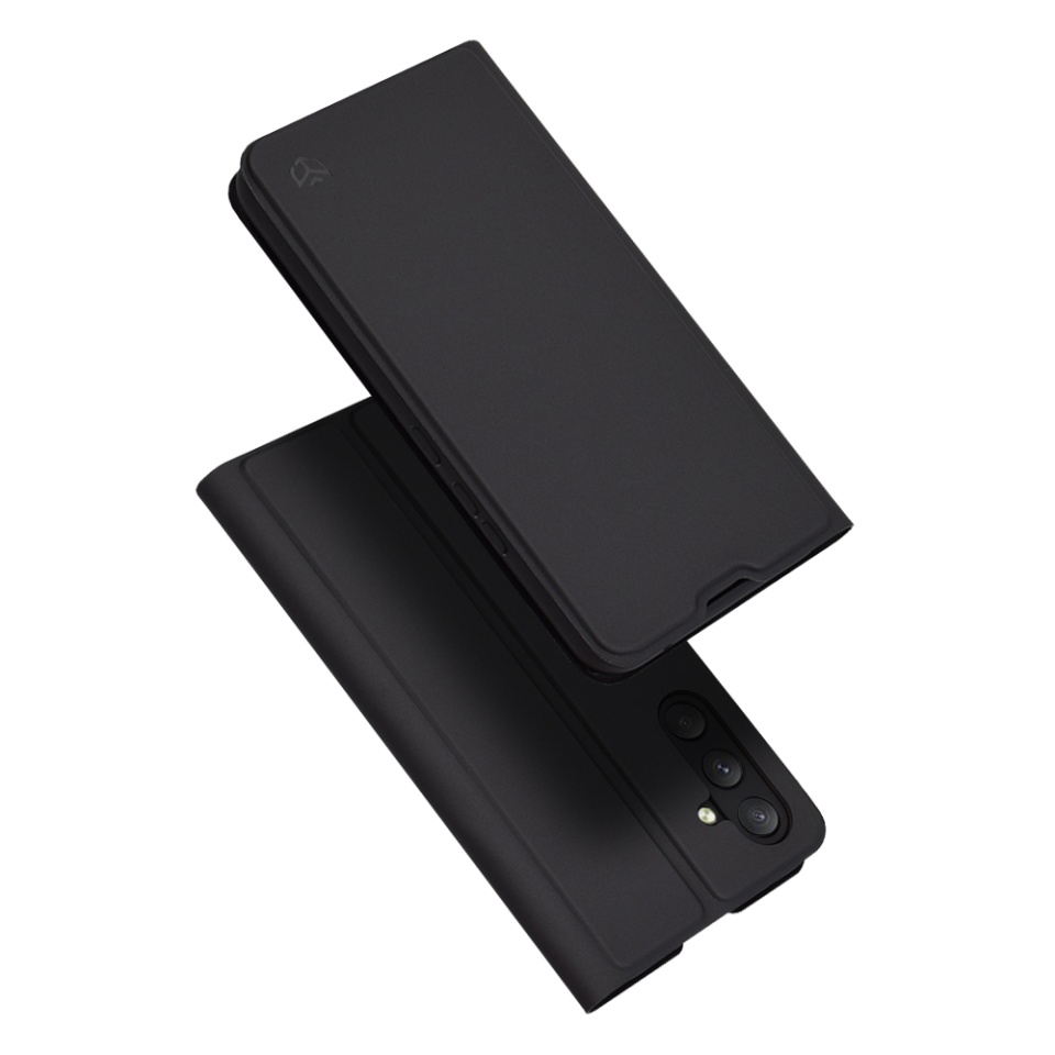 Husa pentru Samsung Galaxy A54, SKYDDAR INNOVATION, Magskin Book, tip Carte cu Portofel Interior, set cu sticker, Negru
