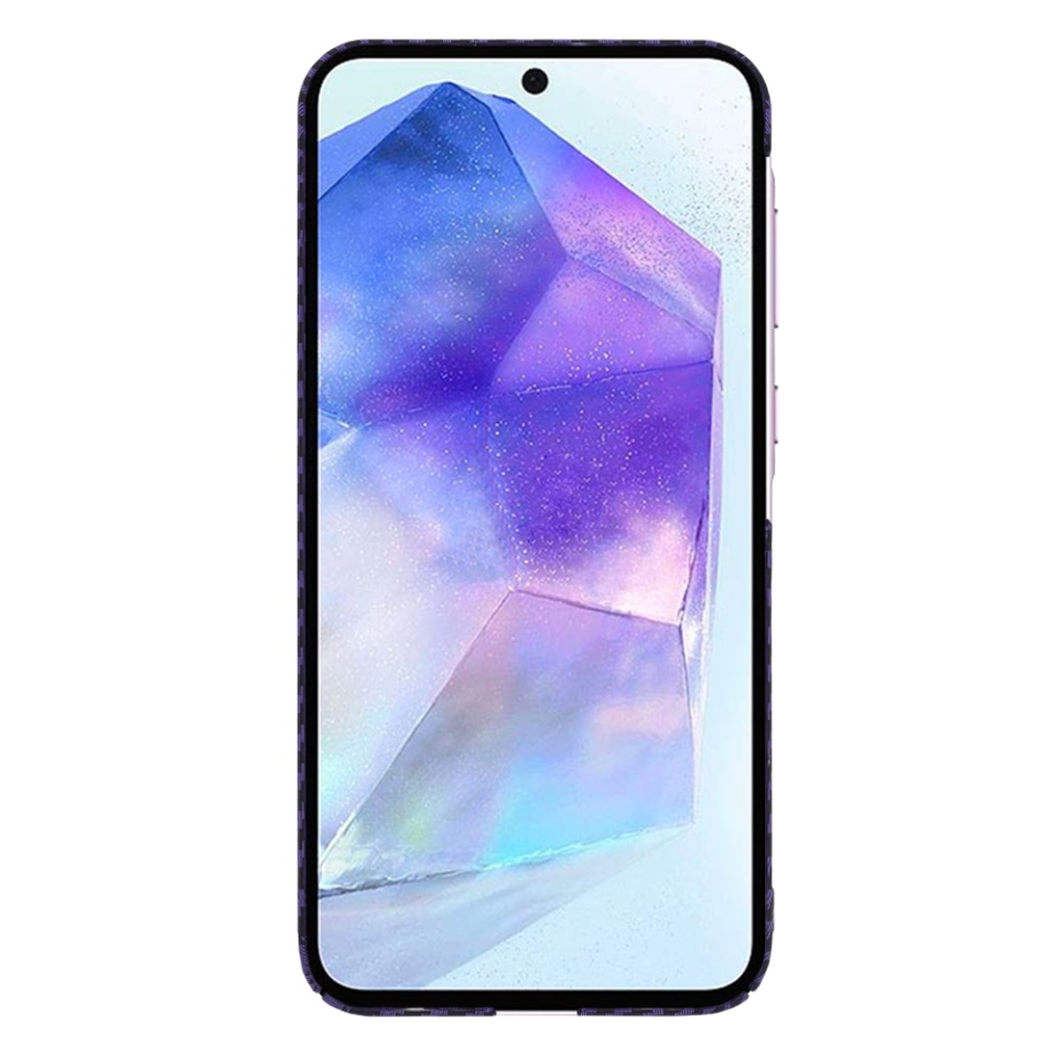 Husa pentru Samsung Galaxy A55 5G, SKYDDAR INNOVATION, Carbonite FiberShell, Mov, set cu sticker - 3 | YEO