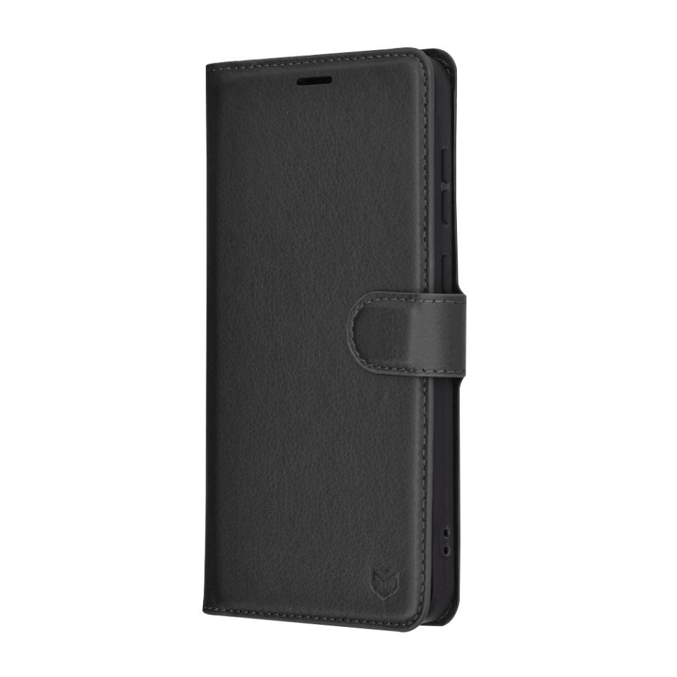 Husa pentru Samsung Galaxy A56 5G, SKYDDAR INNOVATION, Leather Wallet, tip Carte, cu Portofel Interior, Finisaje Premium, Negru, set cu sticker - 3 | YEO