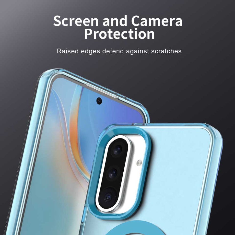 Husa pentru Samsung Galaxy A56 5G, SKYDDAR INOVATION, CandyCase, Magsafe, set cu sticker, Albastru - 1 | YEO