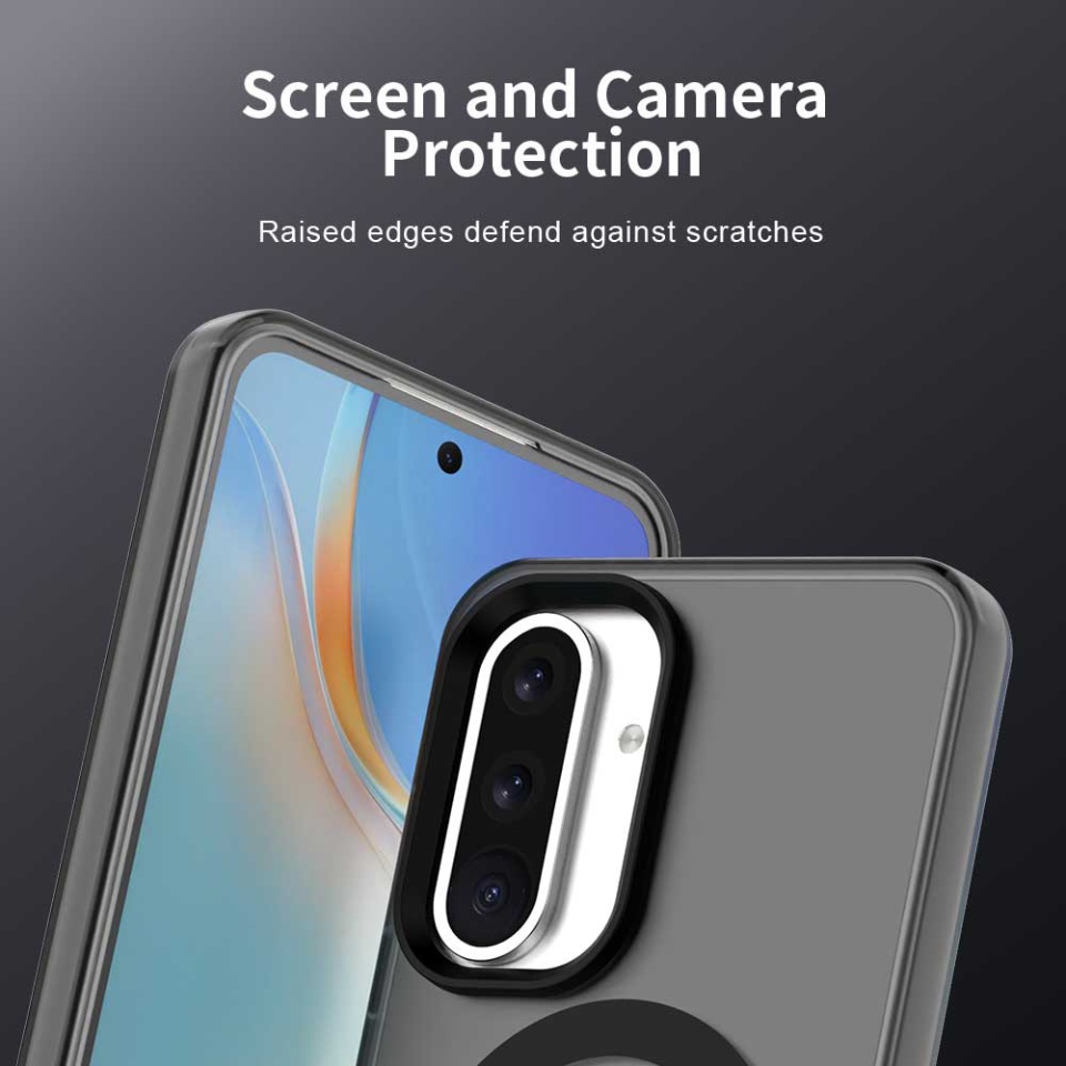 Husa pentru Samsung Galaxy A56 5G, SKYDDAR INOVATION, CandyCase, Magsafe, set cu sticker, Negru - 3 | YEO