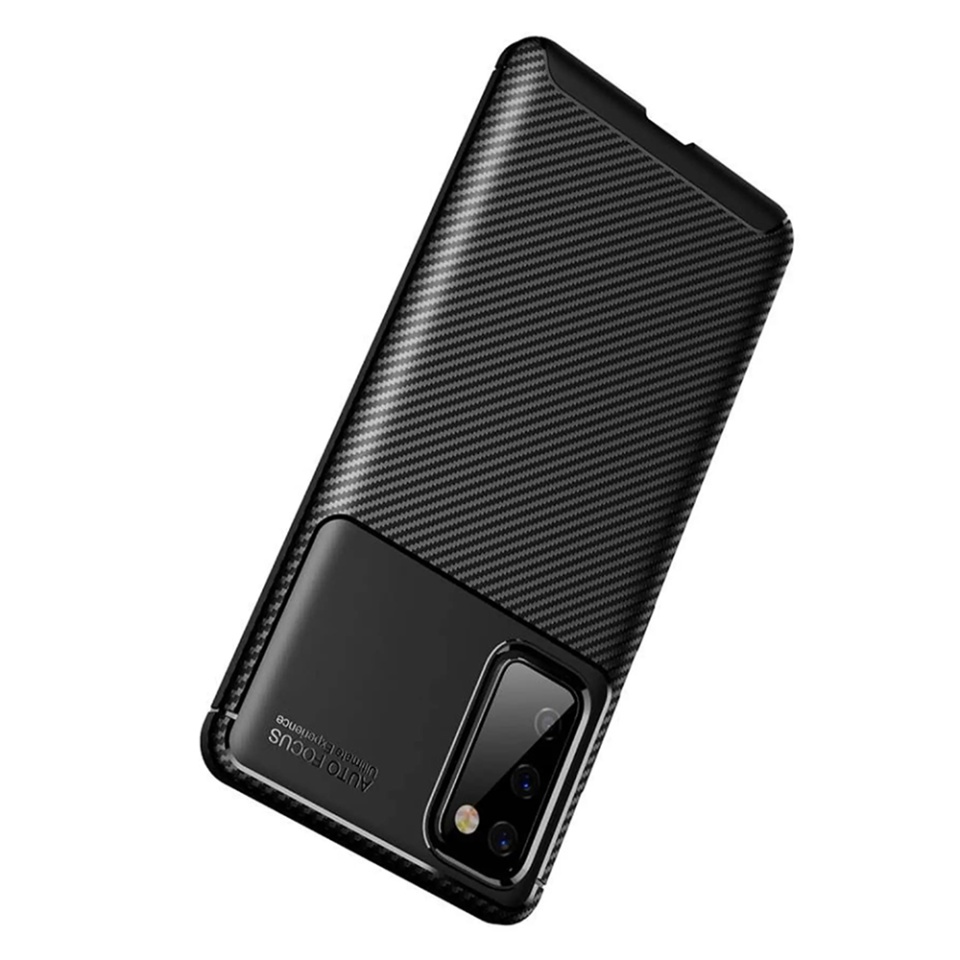 Husa pentru Samsung Galaxy S20 FE / Galaxy S20 FE 5G, SKYDDAR INNOVATION, CarbonFiber, Antisoc, Negru, set cu sticker - 2 | YEO