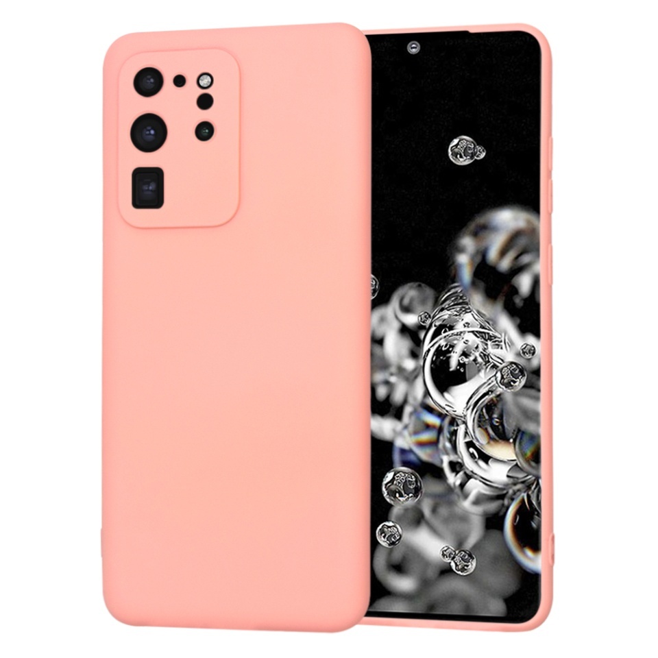 Husa pentru Samsung Galaxy S20 Ultra 5G / Galaxy S20 Ultra, SKYDDAR INNOVATION, din Silicon Catifelat, SoftElegance, set cu sticker, Roz