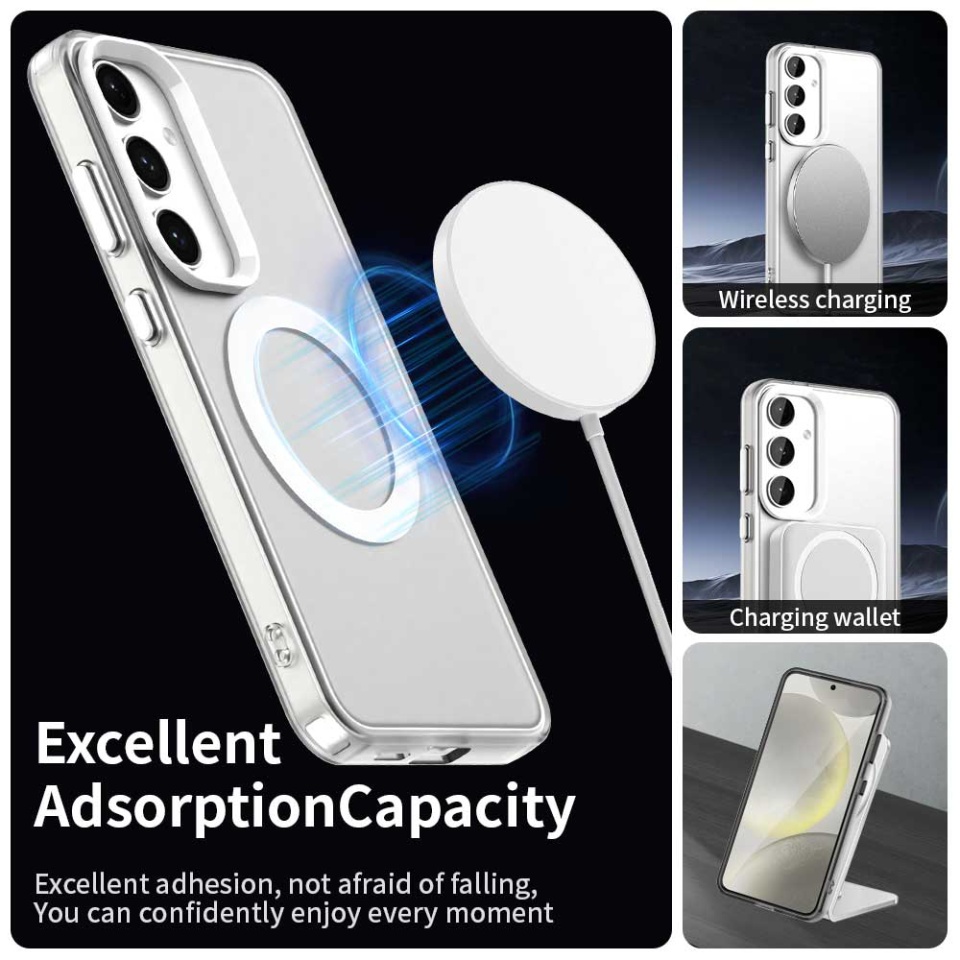Husa pentru Samsung Galaxy S23 FE, SKYDDAR INOVATION, CandyCase, Magsafe, set cu sticker, Alb - 3 | YEO