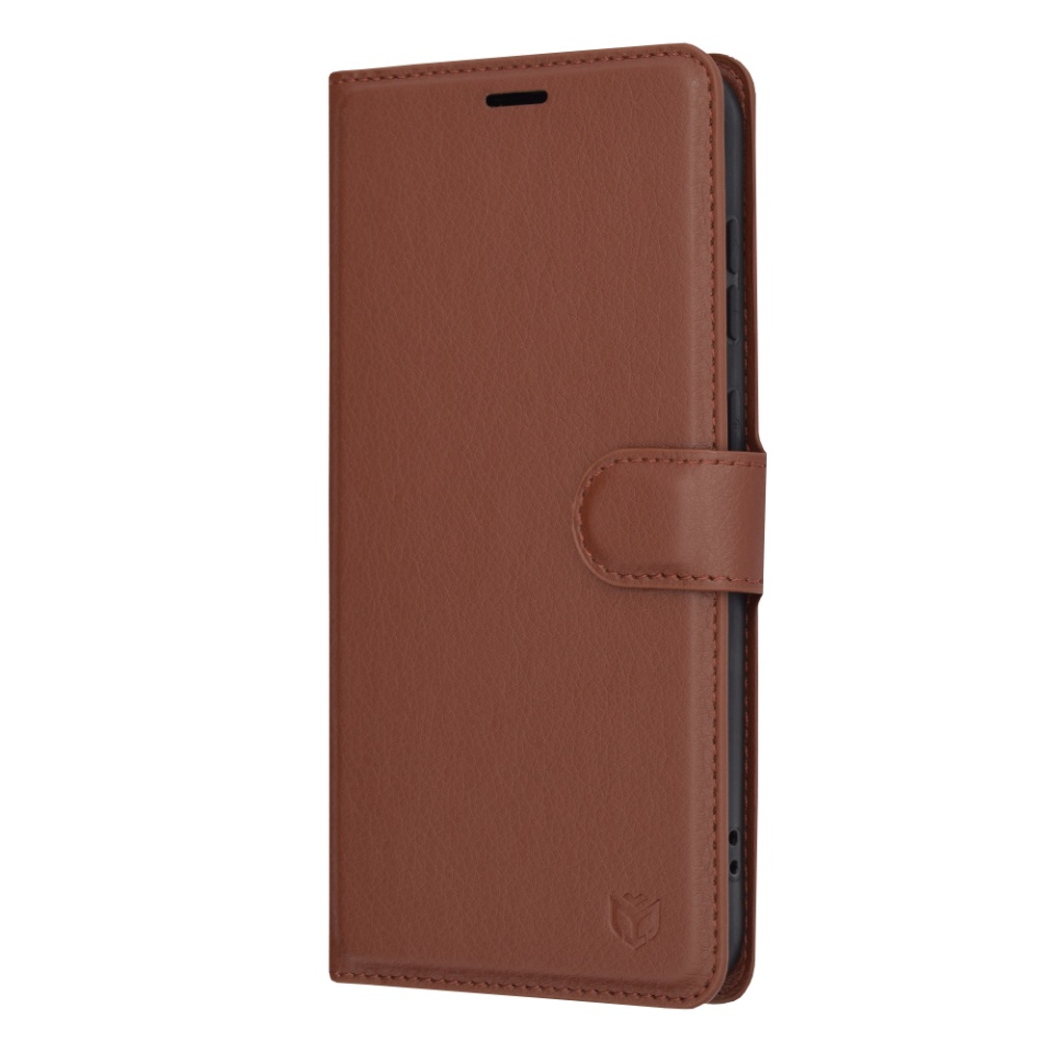 Husa pentru Samsung Galaxy S23 Plus tip Carte, cu Portofel Interior, Finisaje Premium, SKYDDAR Leather Wallet - Maro - 3 | YEO