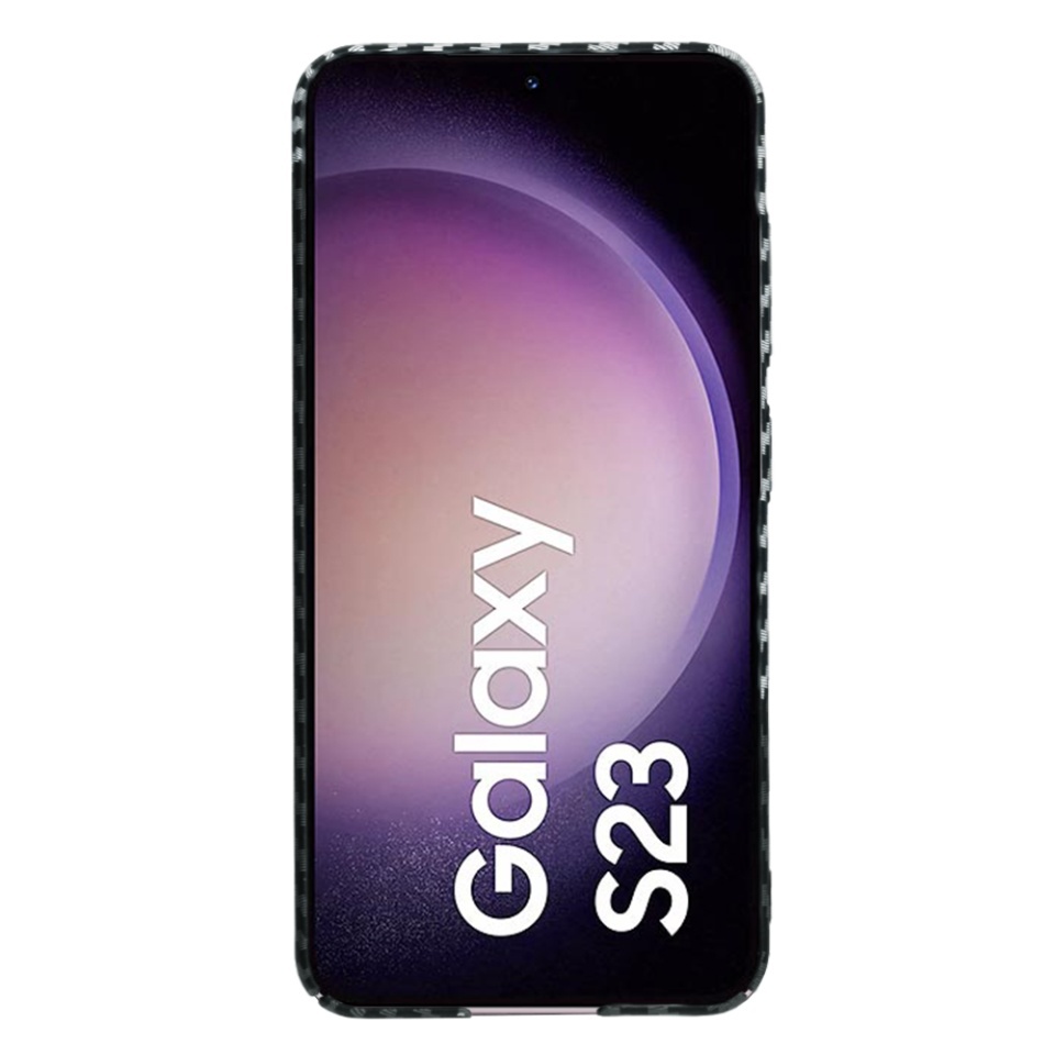Husa pentru Samsung Galaxy S23, SKYDDAR INNOVATION, textura carbon, Carbonite FiberShell, set cu sticker, Gri, - 1 | YEO