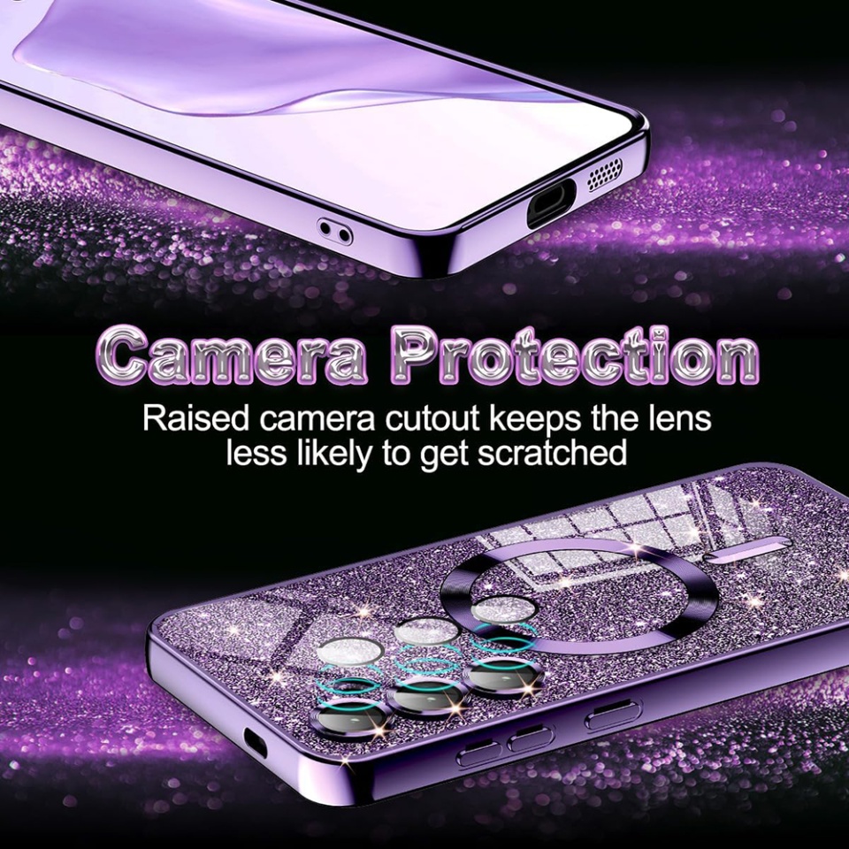 Husa pentru Samsung Galaxy S24 Design Antisoc, Fundal Detasabil 2-in-1, Protectie Superioara, Margini Ridicate, SKDR Glitter - Rosu - 2 | YEO