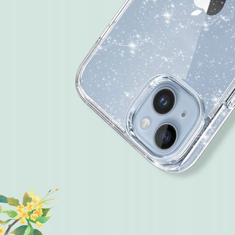 Husa pentru Samsung Galaxy S24 FE , Magsafe, din Silicon TPU cu Sclipici, Design Elegant si Ultra Subtire, SKDR Shine - Transparenta - 2 | YEO
