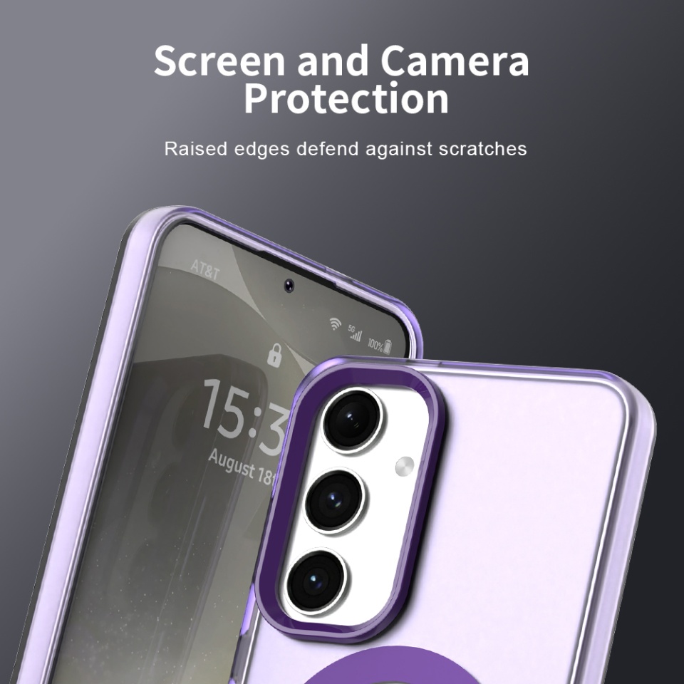 Husa pentru Samsung Galaxy S24 / Galaxy S25, SKYDDAR INOVATION, CandyCase, Magsafe, set cu sticker, Mov - 1 | YEO