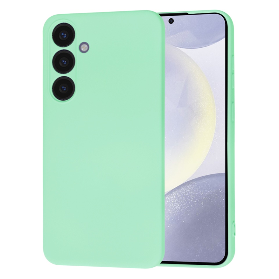 Husa pentru Samsung Galaxy S24 Plus din Silicon Catifelat, Protectie Premium, Skyddar SoftElegance MagSafe - Verde deschis