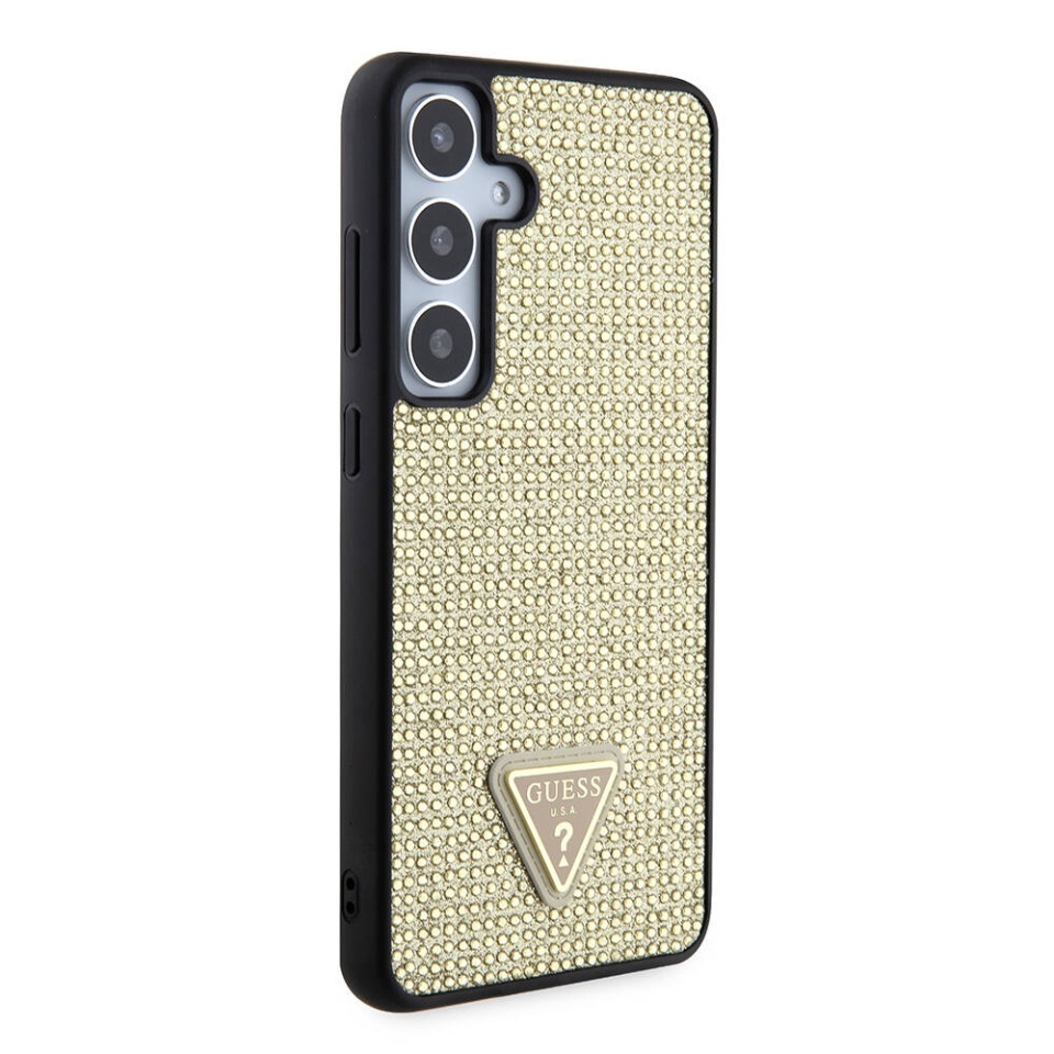 Husa pentru Samsung Galaxy S24 Plus, Rhinestone Triangle, Guess, Auriu - 3 | YEO
