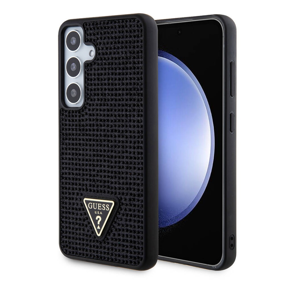 Husa pentru Samsung Galaxy S24 Plus, Rhinestone Triangle, Guess, Negru