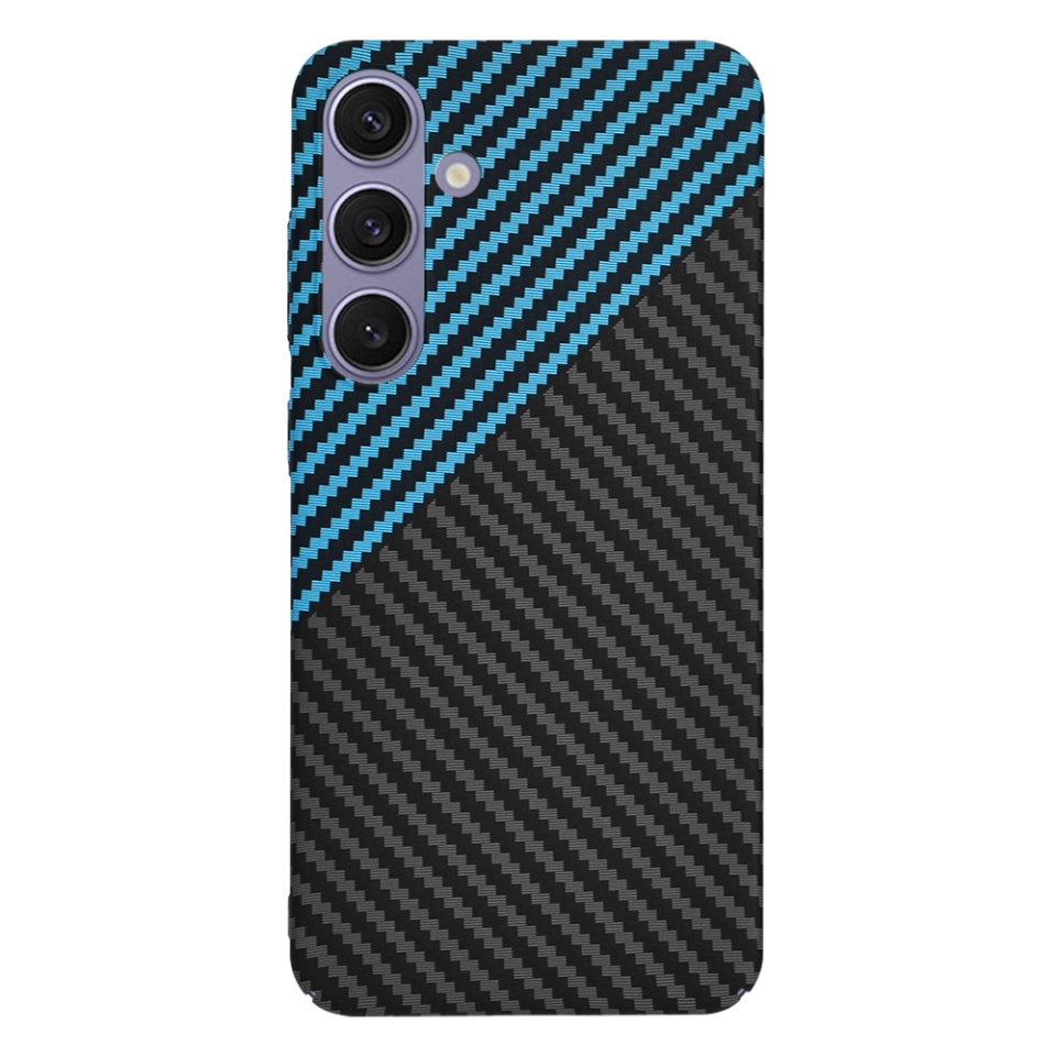 Husa pentru Samsung Galaxy S24 Plus, SKYDDAR INNOVATION, Carbonite FiberShell, Bleu, set cu sticker - 3 | YEO