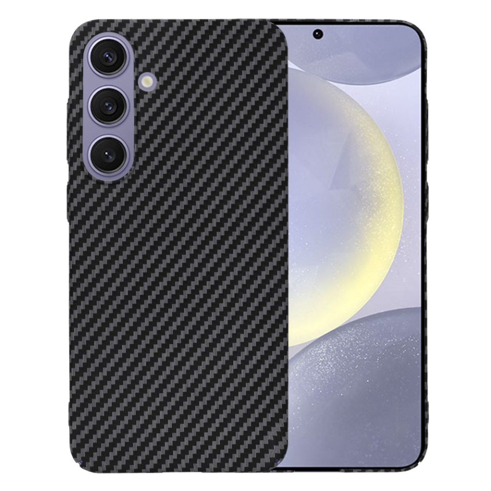 Husa pentru Samsung Galaxy S24 Plus, SKYDDAR INNOVATION, Carbonite FiberShell, Negru, set cu sticker - 1 | YEO