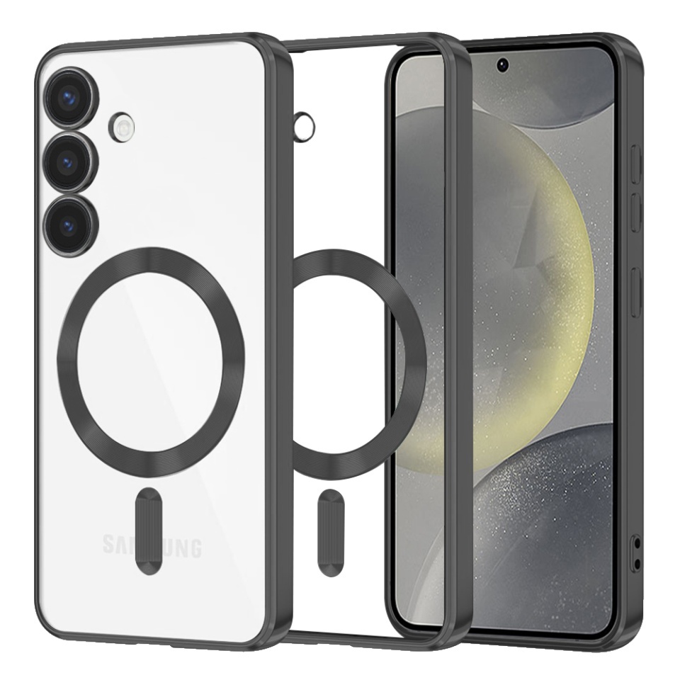 Husa pentru Samsung Galaxy S24, SKYDDAR INNOVATION, Luxury Shield Magsafe, Protectie Antisoc, set cu sticker, Negru