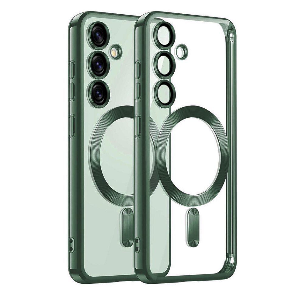 Husa pentru Samsung Galaxy S25 cu Magsafe integrat, SKYDDAR Luxury Shield - Verde inchis