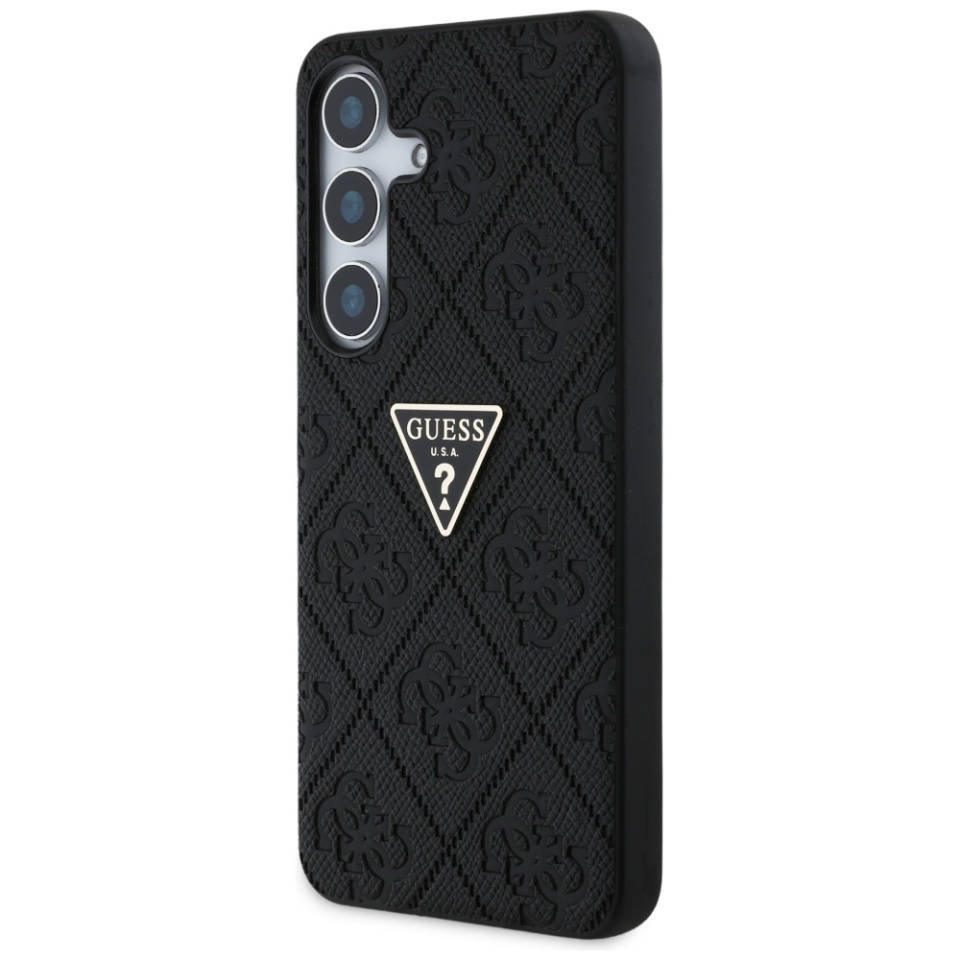 Husa pentru Samsung Galaxy S25, Grained Triangle, Guess, Negru - 2 | YEO