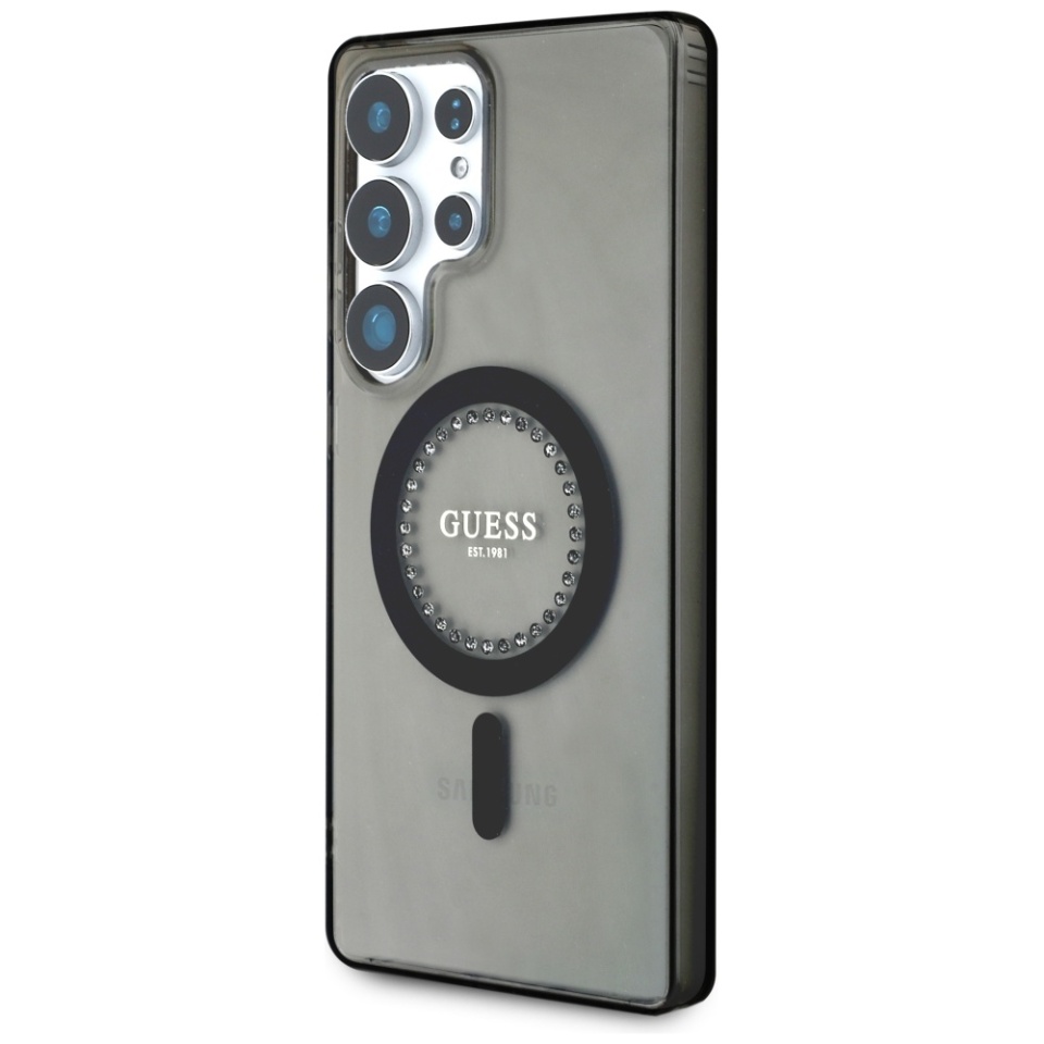 Husa pentru Samsung Galaxy S25 IML Rhinestones MagSafe, Guess - Negru - 3 | YEO