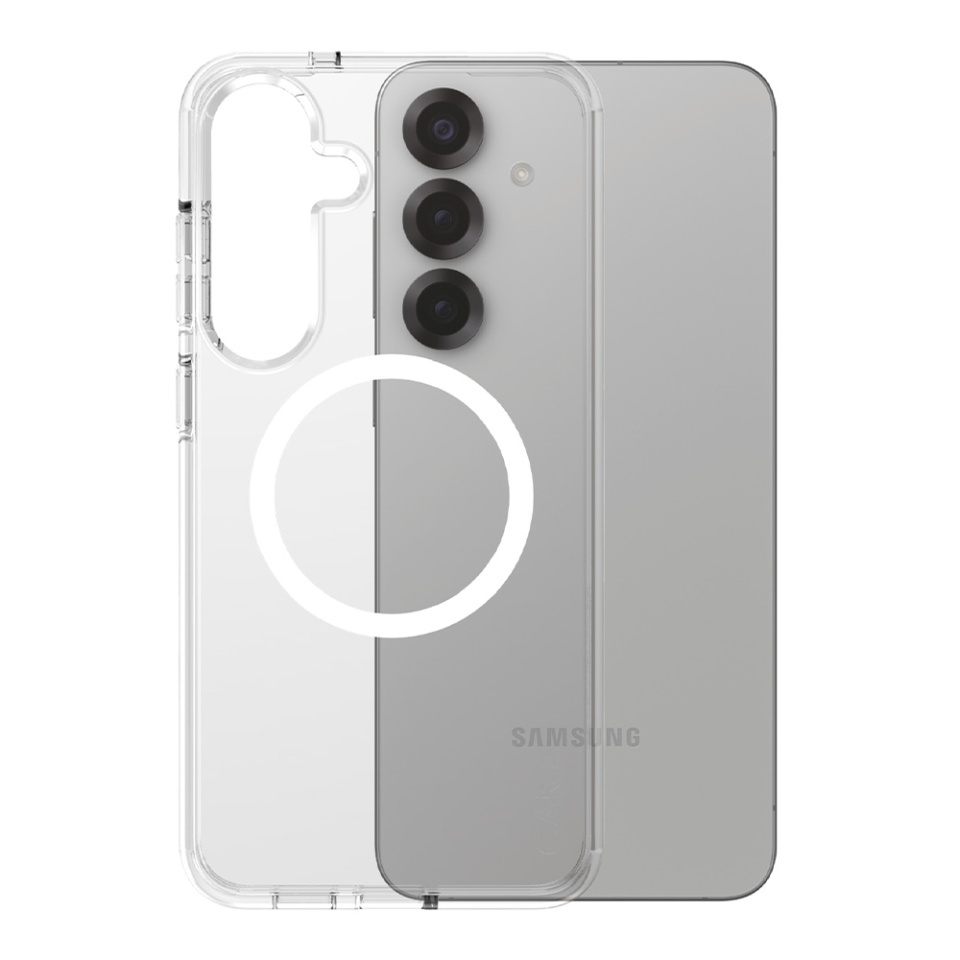 Husa pentru Samsung Galaxy S25 Plus, PanzerGlass, CARE Flagship Urban Combat White Qi Compatible, Anti-Soc 4.8m, Anti-Ingalbenire, Design Slim, Compatibila MagSafe, Transparenta