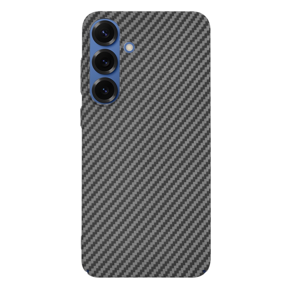 Husa pentru Samsung Galaxy S25, SKYDDAR INNOVATION, Carbonite FiberShell, Negru, set cu sticker - 3 | YEO