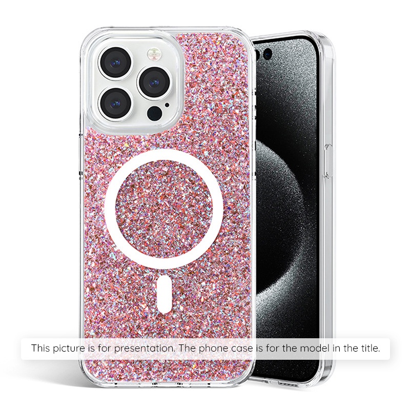 Husa pentru Samsung Galaxy S25, SKYDDAR INNOVATION, SparkleCase, din Silicon cu Sclipici, Protectie Completa, Roz, set cu sticker