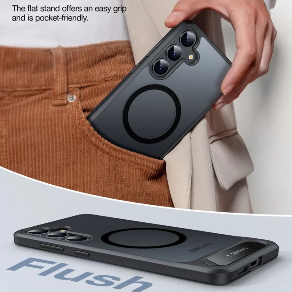 Husa pentru Samsung Galaxy S25, Torras Pstand MagSafe, Negru - 3 | YEO