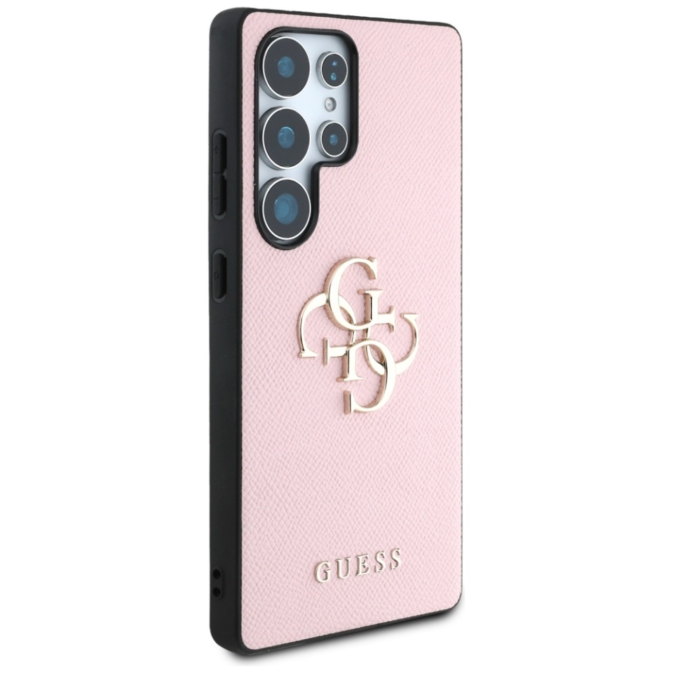 Husa pentru Samsung Galaxy S25 Ultra, Guess, Hardcase Grained Big and Classic, Roz - 2 | YEO