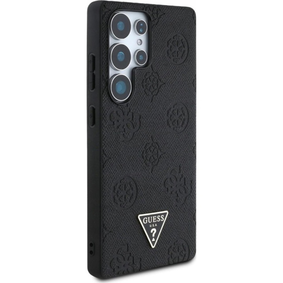 Husa pentru Samsung Galaxy S25 Ultra, Guess, Peony Grained Hot Stamp Triangle Logo MagSafe, Maro - 3 | YEO