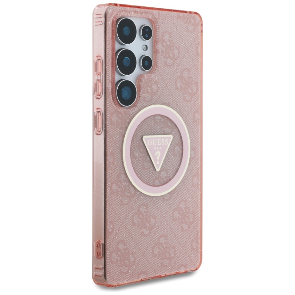 Husa pentru Samsung Galaxy S25 Ultra IML Glitter Circle MagSafe, Guess - Roz - 2 | YEO