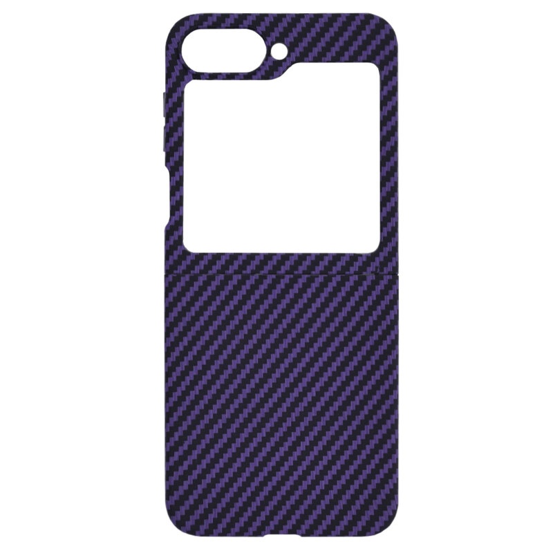 Husa pentru Samsung Galaxy Z Flip6, Finisaj Premium cu Textura de Carbon, Design Elegant, SKDR CarbonFlex - Mov - 2 | YEO