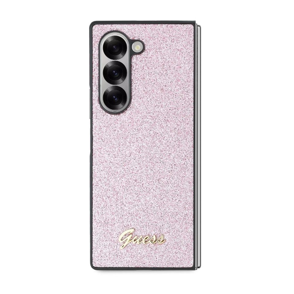 Husa pentru Samsung Galaxy Z Fold6, Glitter Script, Guess, Roz - 1 | YEO