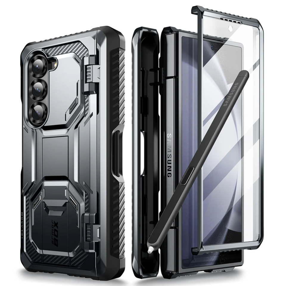 Husa pentru Samsung Galaxy Z Fold6, Kickstand, AntiSock, I-Blason Armorbox - Negru