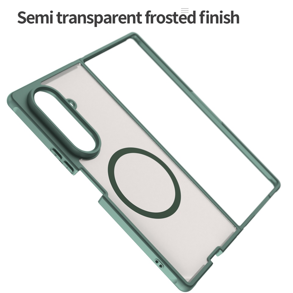 Husa pentru Samsung Galaxy Z Fold7, SKYDDAR INNOVATION, HaloFrost MagSafe II, Antisoc, set cu sticker, Verde - 2 | YEO