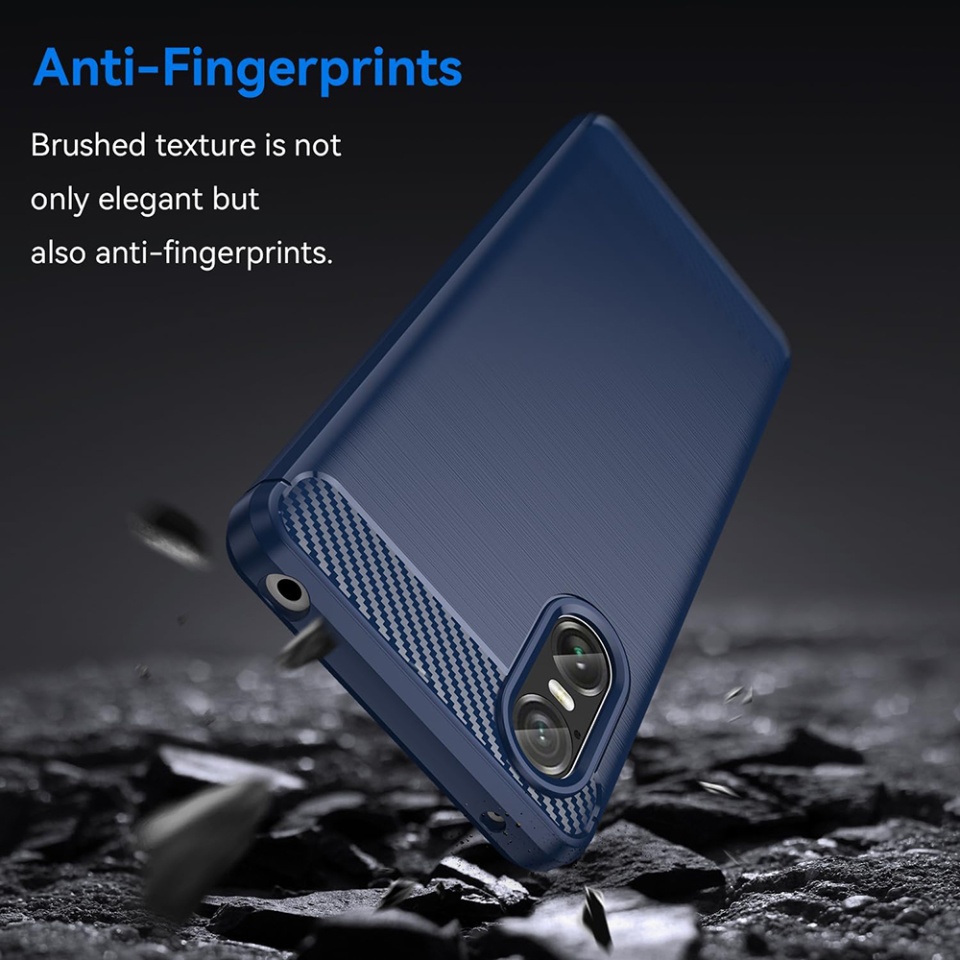 Husa pentru Sony Xperia 10 VI, SKYDDAR INNOVATION, Carbon Silicone, din Silicon Slim, cu textura Fibra Carbon, set cu sticker, Negru - 1 | YEO