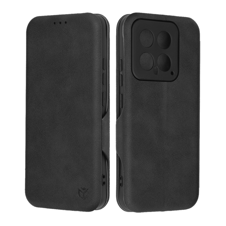 Husa pentru Xiaomi 14, SKYDDAR INNOVATION, Safe Wallet tip carte din Piele Ecologica, Suport Carduri, Inchidere Magnetica, Negru, set cu sticker