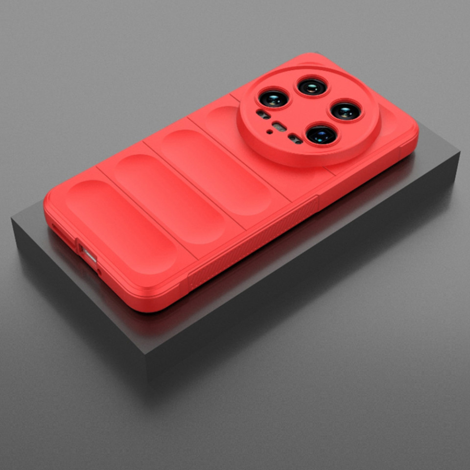 Husa pentru Xiaomi 14 Ultra eleganta, din silicon mat, SKDR Vogue - Rosu - 2 | YEO