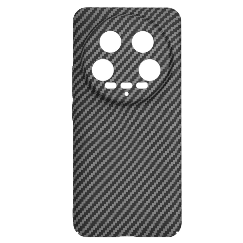Husa pentru Xiaomi 14 Ultra, SKYDDAR INNOVATION, textura carbon, Carbonite FiberShell, set cu sticker, Negru, - 3 | YEO