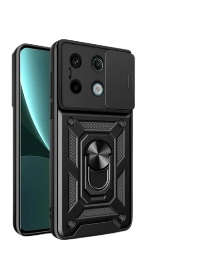 Husa pentru Xiaomi 14T cu inel magnetic si protectie camera Skyddar CamShield - Negru