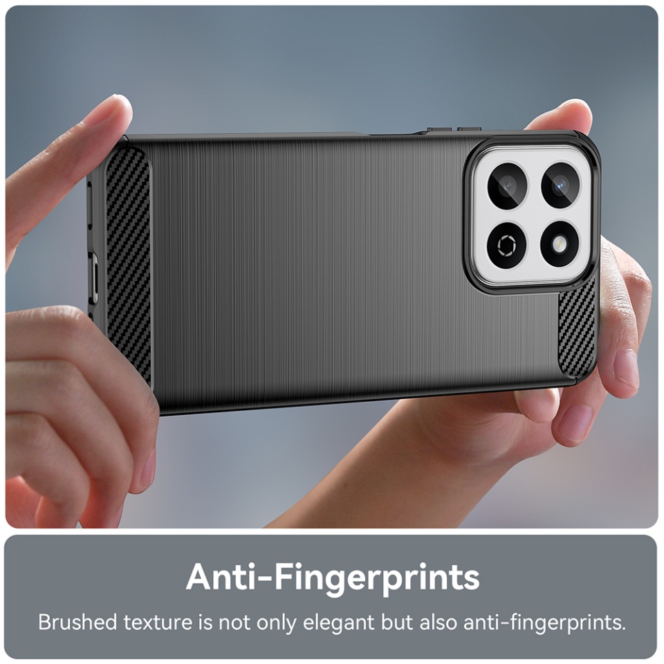 Husa pentru Xiaomi 14T din Silicon Premium, Slim, cu textura Fibra Carbon - Negru - 1 | YEO